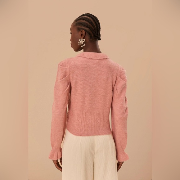 Farm Rio Light Pink Ruffle Knit Cardigan - Picture 7 of 9